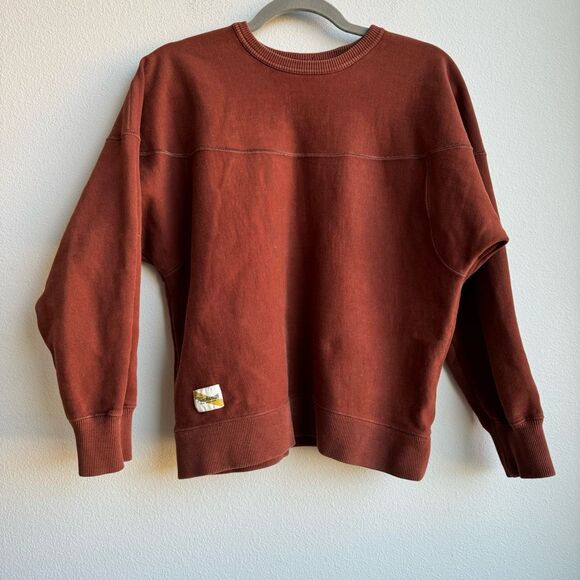 Tracksmith Women’s Thick Burnt Red Brown Crewneck Pullover Popover Size Medium - Picture 1 of 6